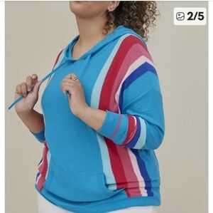 Torrid Striped Super Soft Raglan Hoodie